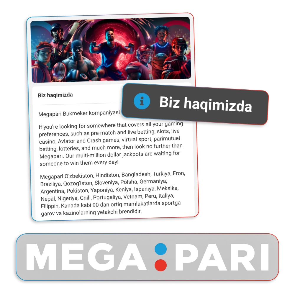 Megapari haqida bilib oling – xalqaro onlayn garov va kazino platformasi.