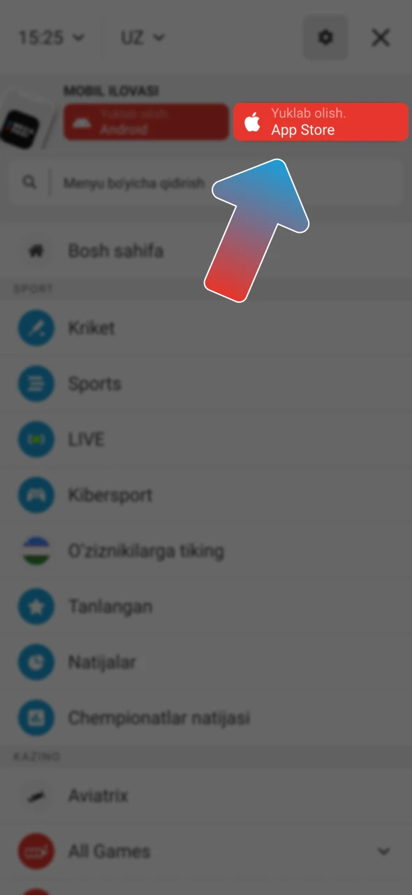 IOS uchun Megapari yuklab olish jarayonini boshlang.