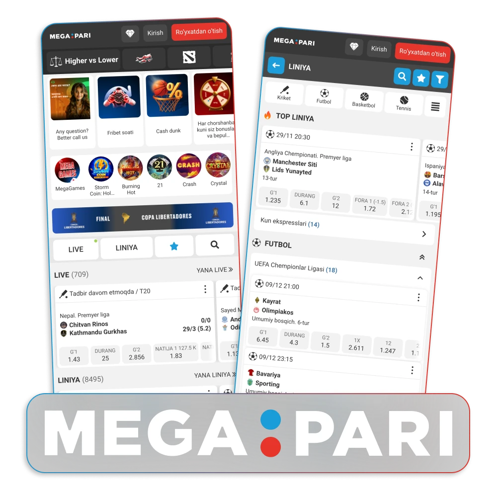 Android va iOS qurilmalar uchun Megapari rasmiy ilovasini yuklab oling.