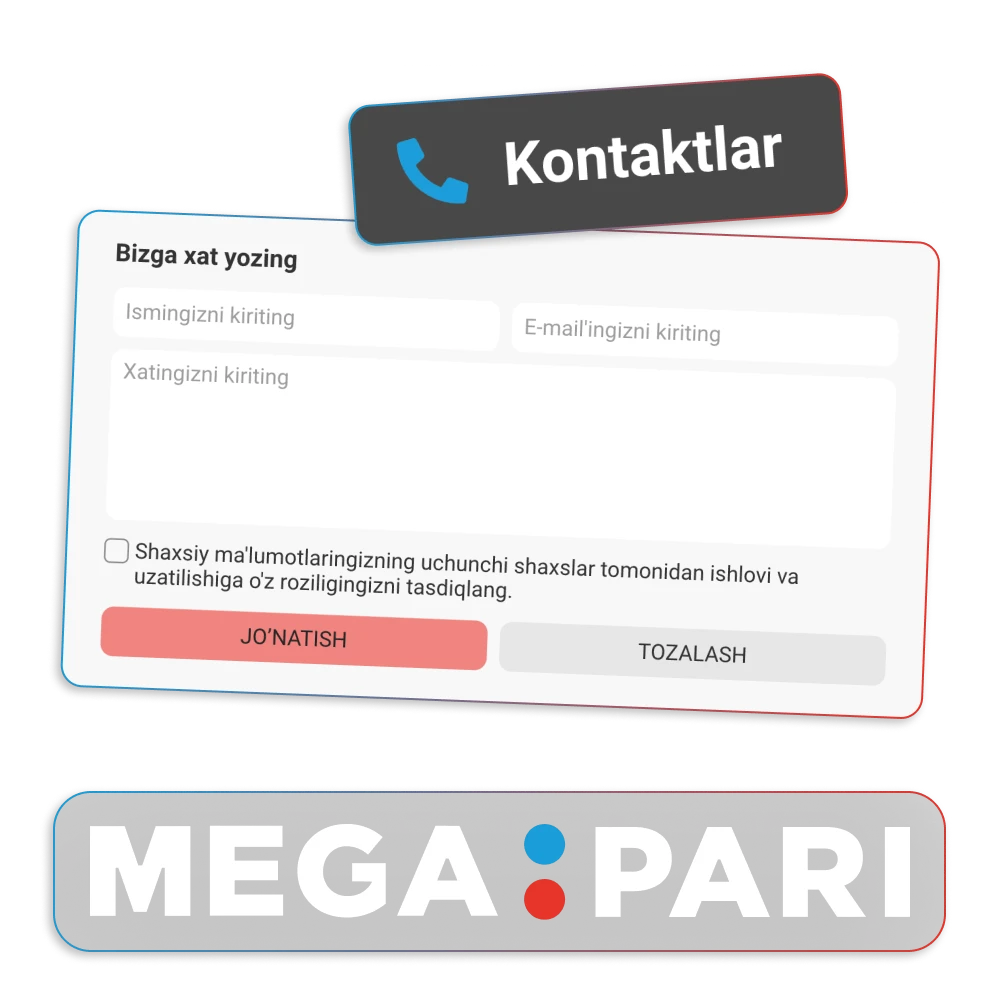 Muammoingizni hal qilish uchun istalgan vaqtda Megapari bilan bog'laning.