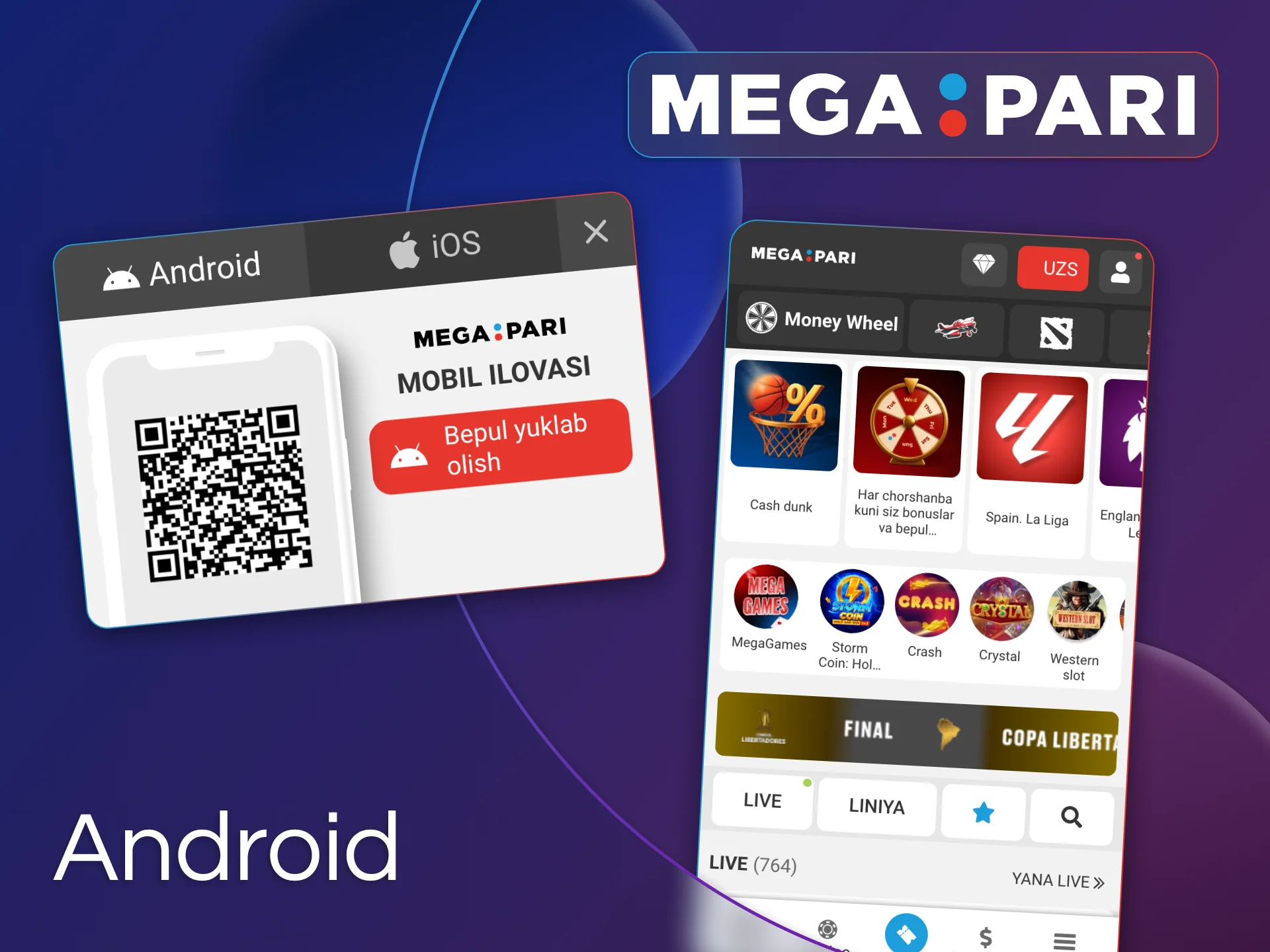 Megapari Android ilovasini faqat rasmiy veb-saytimizdan yuklab olish mumkin.