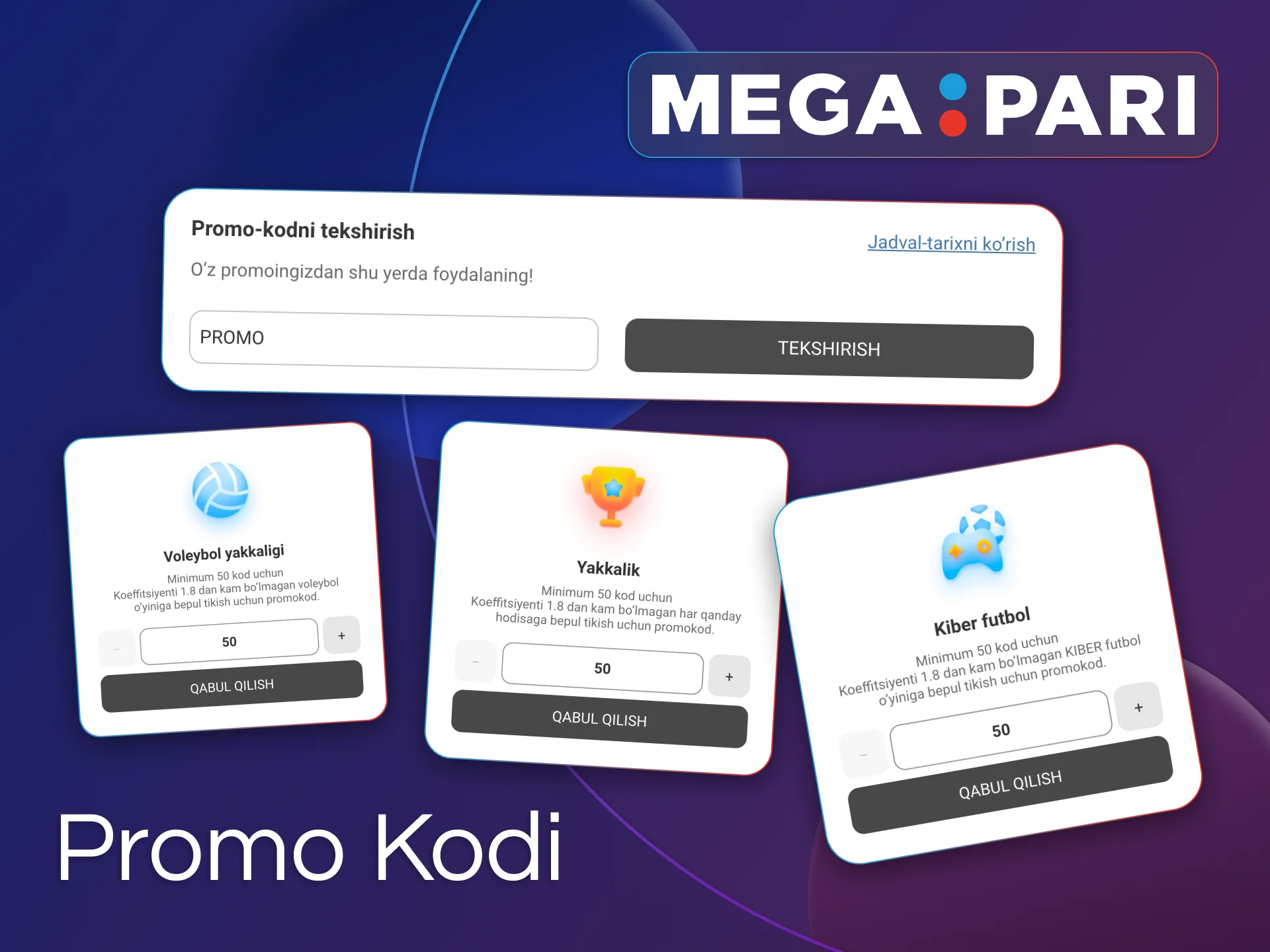 Megapari O'zbekiston foydalanuvchilari uchun maxsus promo kodni taklif etadi.
