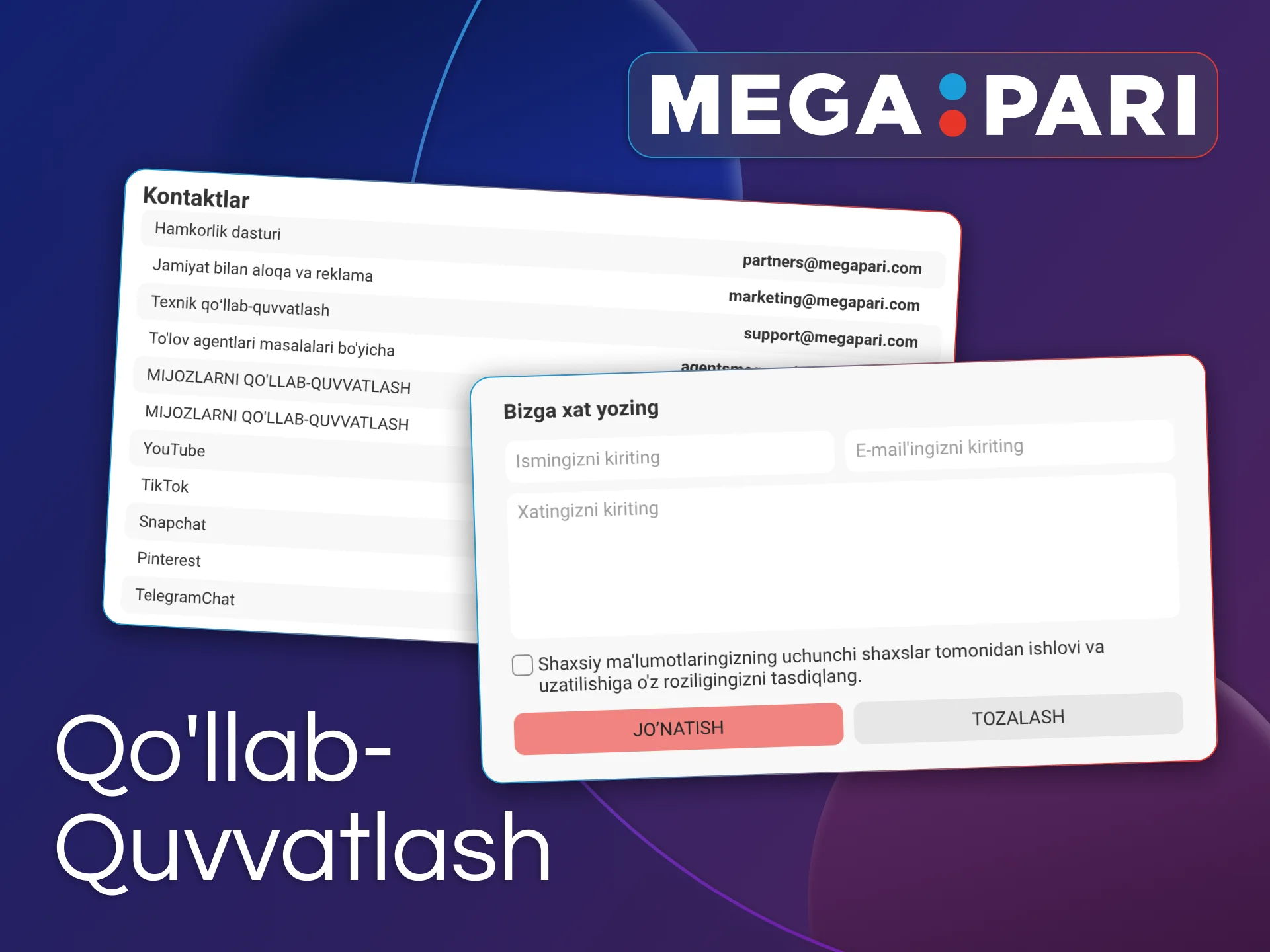 Megapari'dan ishonchli mijozlarga xizmat ko'rsatishni oling.