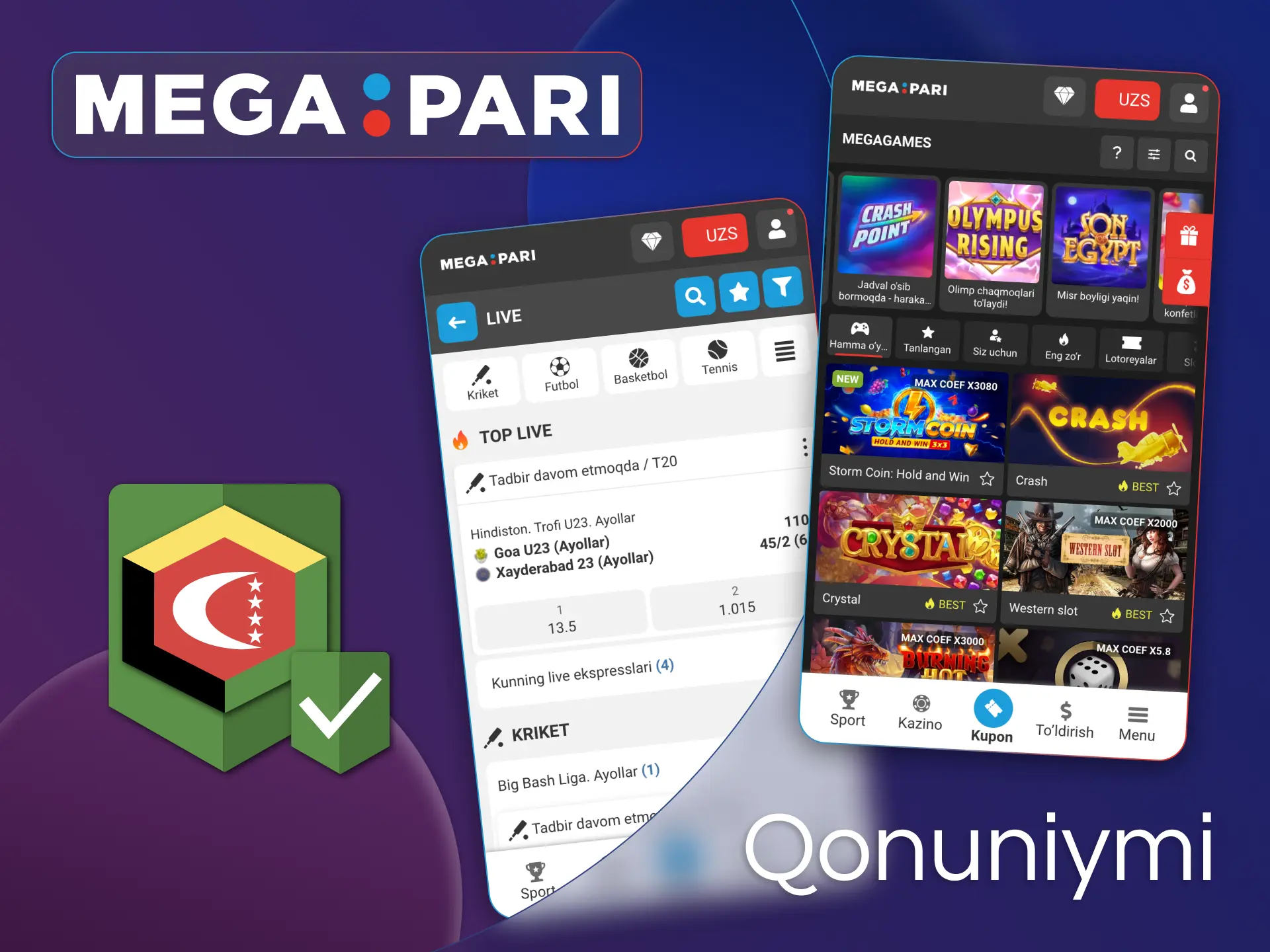 Megapari rasmiy platformasi xalqaro litsenziya ostida faoliyat yuritadi.