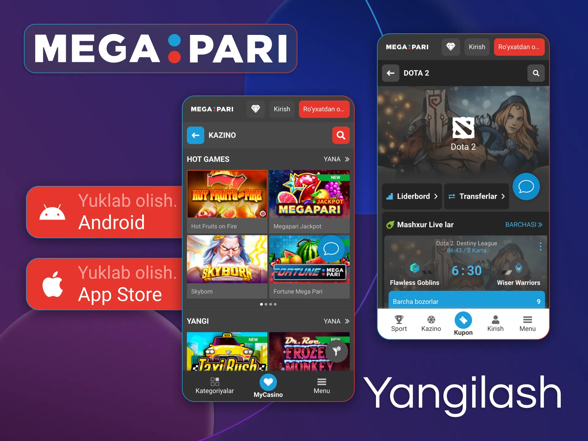 Ko'rsatmalarga amal qilib, Megapari ilovasini yangilab turing.